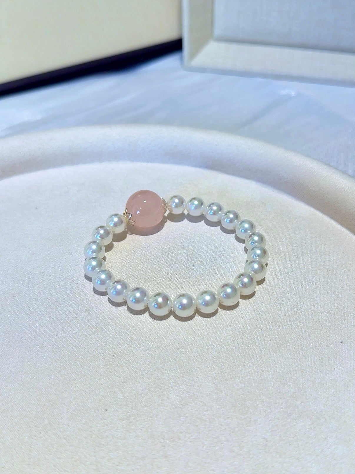 ▫️▪️ Pink crystal bead bracelet